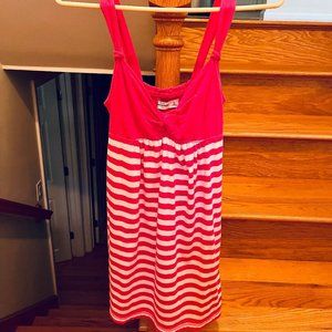 ABERCROMBIE & FITCH KIDS GIRLS DRESS PINK WHITE STRIPE SIZE XL EXTRA LARGE